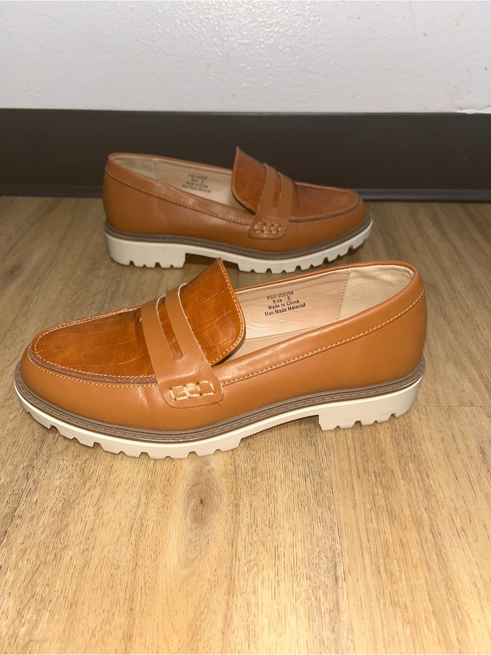 Women’s Journee Collection Cognac Penny Loafers with Lug Sole